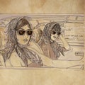 ÃÂ two women traveling with fouls and glasses